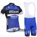 2016 Etixx Quick step Cycling Jersey and Bib Shorts Kit Black Blue