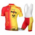 2016 Spain Arm Cycling Jersey and Bib Shorts Kit Yellow Red