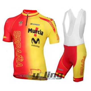 2016 Spain Arm Cycling Jersey and Bib Shorts Kit Yellow Red [Ba1492]