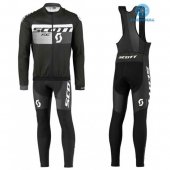 2016 Scott Long Sleeve Cycling Jersey and Bib Pants Kit Black White