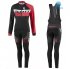 2016 Women Scott Long Sleeve Cycling Jersey and Bib Pants Kit Red Black