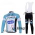 2012 Etixx Quick step Long Sleeve Cycling Jersey and Bib Pants Kits Sky Blue White