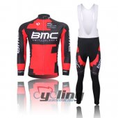 2013 Bmc Long Sleeve Cycling Jersey and Bib Pants Kits Black Red