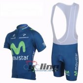 2013 Movistar Team Cycling Jersey and Bib Shorts Kit Blue