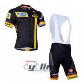 2014 Mtn Cycling Jersey and Bib Shorts Kit Black Yellow
