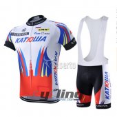 2015 Katusha Cycling Jersey and Bib Shorts Kit White Red