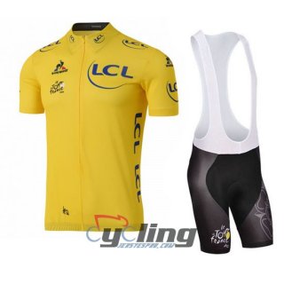2016 Tour De France Cycling Jersey and Bib Shorts Kit Yellow [Ba0930]