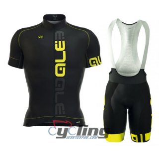 2016 ALE Cycling Jersey and Bib Shorts Kit Black Yellow [B0007]