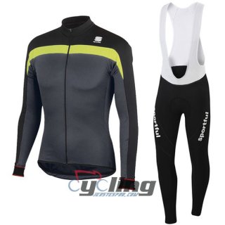 2016 Sportful Long Sleeve Cycling Jersey and Bib Pants Kit Black Yellow