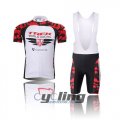 2010 Trek Cycling Jersey and Bib Shorts Kit White Red