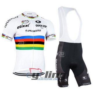 2015 Etixx Quick step Cycling Jersey and Bib Shorts Kit White [Ba0683]