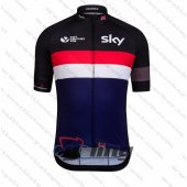 2016 Sky Cycling Jersey and Bib Shorts Kit Black Red