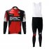 2017 BMC Long Sleeve Cycling Jersey and Bib Pants Kit red green