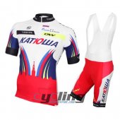 2016 Katusha Long Sleeve Cycling Jersey and Bib Pants Kits White