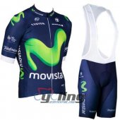 2016 Movistar Team Cycling Jersey and Bib Shorts Kit Blue Gr