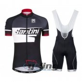 2016 Santini Cycling Jersey and Bib Shorts Kit Black White