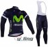 2017 Movistar Team Long Sleeve Cycling Jersey and Bib Pants Kit White Blue