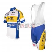 Sport Vlaanderen Baloise Cycling Jersey Kit Short Sleeve 2016 white and yellow