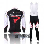 2010 Pinarello Cycling Jersey and Bib Shorts Kit Black White
