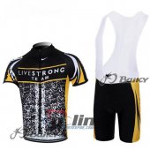 2012 LiveStrong Cycling Jersey and Bib Shorts Kit Black Yell