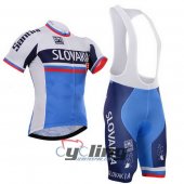 2013 Slovakia Cycling Jersey and Bib Shorts Kit White Blue