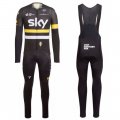 2016 Sky Long Sleeve Cycling Jersey and Bib Pants Kit Yellow Black