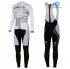 2016 Women Castelli Long Sleeve Cycling Jersey and Bib Pants Kit White Red