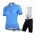 2014 Women Monton Cycling Jersey and Bib Shorts Kit Sky Blue