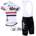 2016 Sky Cycling Jersey and Bib Shorts Kit White Red