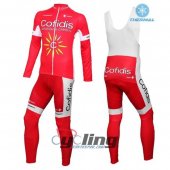 2016 Cofidis Long Sleeve Cycling Jersey and Bib Pants Kit White Red