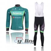 2012 Europcar Long Sleeve Cycling Jersey and Bib Pants Kits Green