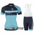 2016 Women Scott Cycling Jersey and Bib Shorts Kit Blue Blac