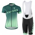 2016 Women Scott Cycling Jersey and Bib Shorts Kit Green White