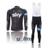 2014 Sky Long Sleeve Cycling Jersey and Bib Pants Kits Black
