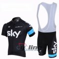 2013 Sky Cycling Jersey and Bib Shorts Kit Black