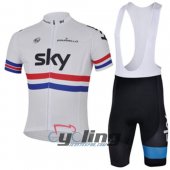2013 Sky Cycling Jersey and Bib Shorts Kit White Red