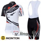 2011 Women Monton Cycling Jersey and Bib Shorts Kit White Bl