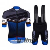 2016 Santini Cycling Jersey and Bib Shorts Kit Black Blue