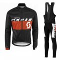 2016 Scott Long Sleeve Cycling Jersey and Bib Pants Kit Red Black