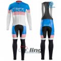 2016 Trek Long Sleeve Cycling Jersey and Bib Pants Kit Blue White