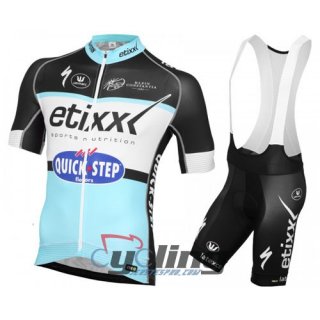 2016 Etixx Quick step Cycling Jersey and Bib Shorts Kit Black Sky Blue [Ba0689]
