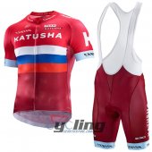 2017 Katusha Cycling Jersey and Bib Shorts Kit Red White
