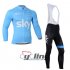 2014 Sky Long Sleeve Cycling Jersey and Bib Pants Kits Sky Blue