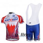 2011 Katusha Cycling Jersey and Bib Shorts Kit White Red
