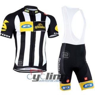 2015 Mtn Cycling Jersey and Bib Shorts Kit Black White [Ba0781]