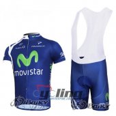2012 Movistar Team Cycling Jersey and Bib Shorts Kit Blue