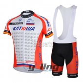 2014 Katusha Cycling Jersey and Bib Shorts Kit White Red