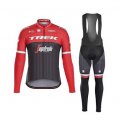 2017 Trek Segafredo Long Sleeve Cycling Jersey and Bib Pants Kit black red