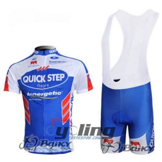 2011 Etixx Quick step Cycling Jersey and Bib Shorts Kit Sky Blue White [Ba0678]