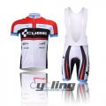 2012 Cube Cycling Jersey and Bib Shorts Kit White Red